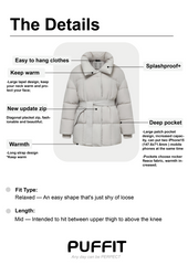 Mid Length Belted Puffer Jacket