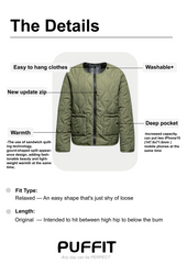 Water Repellent Quilted Crew Neck Puffer Jacket