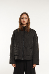 Water Repellent Quilted Crew Neck Puffer Jacket