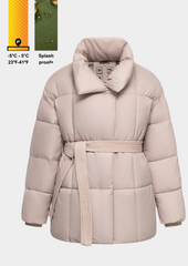 Mid Length Belted Puffer Jacket