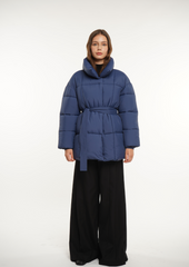 Mid Length Belted Puffer Jacket