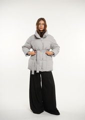 Mid Length Belted Puffer Jacket